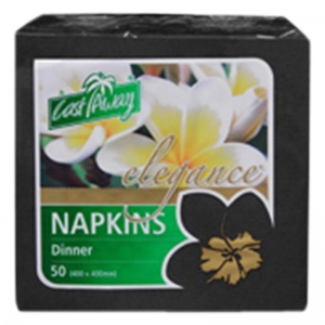Caprice Dinner Napkin 2ply 1/4 Fold Black