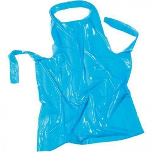 Apron Disposable Polyethelene Blue