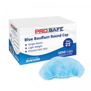 ProSafe Bouffant Round Caps 21in Blue