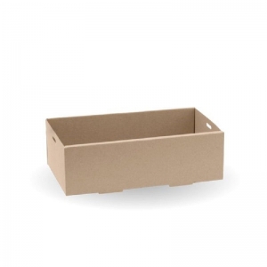 Biopak BioBoard Catering Tray Base Extra Small Brown 258 x 150 x 80mm