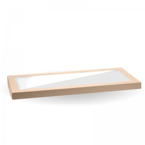 Biopak BioBoard Catering Tray Lid With Window Large Brown