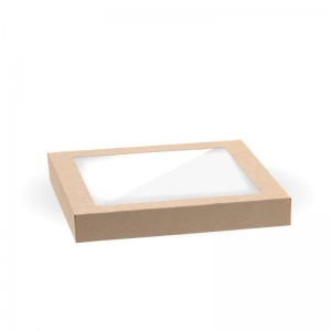 Biopak BioBoard Catering Tray Lid With Window Extra Small Brown
