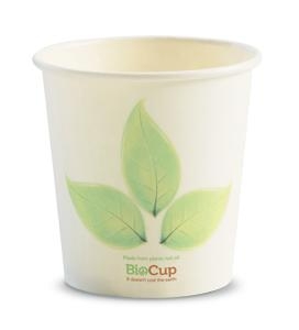 Biopak Coffee Cup Single Wall White Leaf 4oz