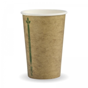 Biopak Coffee Cup Single Wall Kraft Green Line 10oz