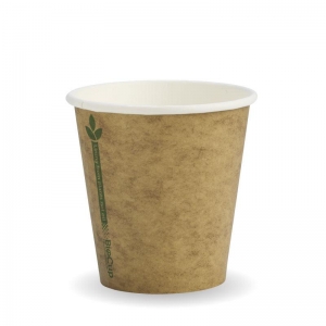 Biopak Coffee Cup Single Wall Kraft Green Line 6oz