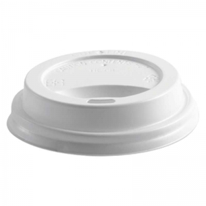 Biopak Coffee Cup Lid Plastic White Suit 80mm Cup