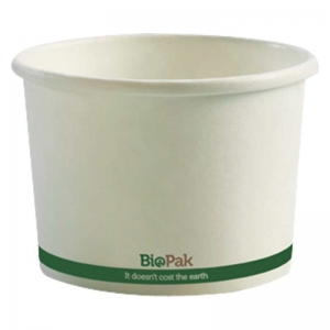 Biopak Bowl Soup Cup White 550ml (16oz)