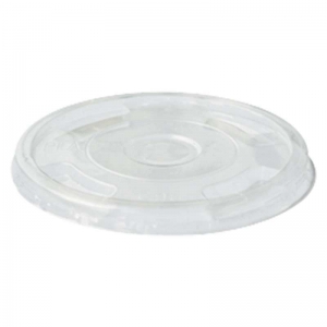 CLEAR LID FLAT 96MM WITH HOLE PLA - Click for more info