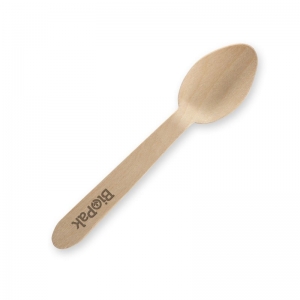 Biopak Wooden Teaspoon Coated 10cm