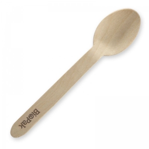 Biopak Wooden Dessert Spoon Coated 10cm