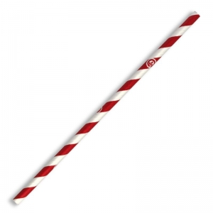Biopak Paper Straw Regular 6x197mm Red Stripe