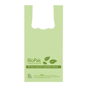 Biopak Biocheckout Bag Singlet Bag Green 8L